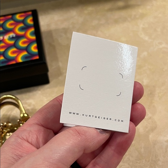 Kurt Geiger Metallic Gold Boston Bag Charm - Picture 2 of 5